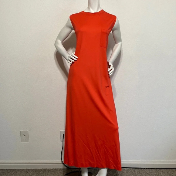 Jones New York "NWT" Scarlet Apple Crew Neck Knit Sleeveless Midi Dress Size XS - Picture 1 of 8